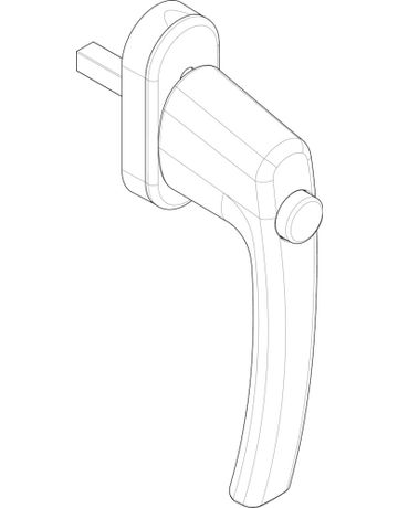 Bild DK-Fenstergriff, mit Druckknopf, RotoLine, Standard, 7/35, F9016-1