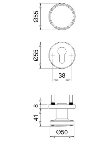 Bild Wechselgarnitur Riva FS 5408/0786 Rosette ,PZ,9,F1 eloxiert ,TS38-58-2