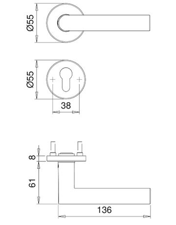 Bild Wechselgarnitur Riva FS 5408/0786 Rosette ,PZ,9,F1 eloxiert ,TS38-58-3