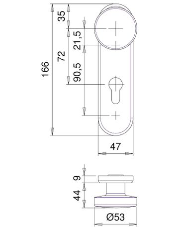 Bild Wechselgarnitur 1414 KS oval ,PZ72/9,F9005,TS 40-66-1