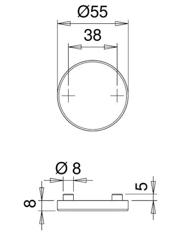 Bild Schlüsselrosettenpaar Riva 1058 rund,BL, 8mm,TS 38-58,ER - edi-1