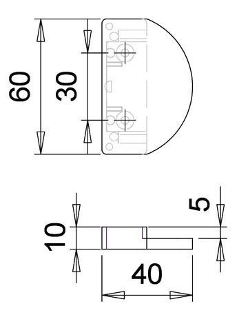 Bild Fenstertür-Ziehgriff, 60mm, 9490, Nylon, weiß, reinweiß glanz-1