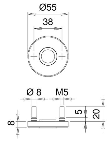 Bild Drückerrosettenpaar 1051 rund,TS 35-58,F1-1