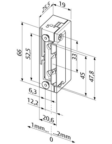 Bild FH-Türöffner, ohne Schließblech 118F.13, 10-24V AC/DC, DIN Links-Rechts - effeff-1