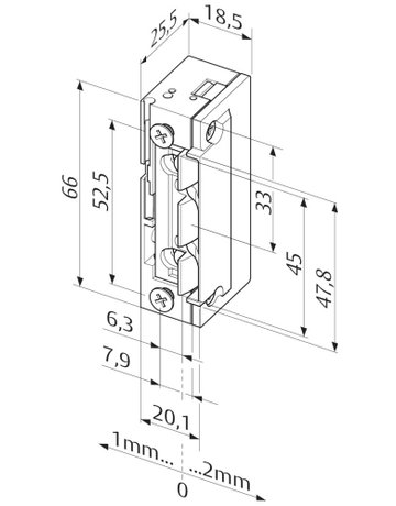 Bild Elektro-Türöffner, ohne Schließblech 118E13B, 10-24V AC/DC, DL-R - effeff-1