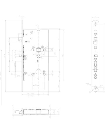 Bild PA-Einsteckschloss 609 PZW72/9,D65,F20x235rd,Si,Panikausführung E - effeff-1