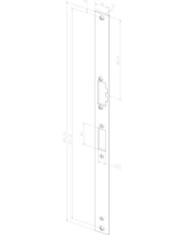Bild Fluchttüröffner, MEDIATOR® 65, mit Flachschließblech, 24x407,75mm, 12V DC - effeff-1