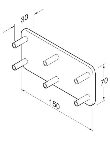 Bild OT-Montage-Gegenhalter, für Haftgeg.plat., 828-5, Aluminium, DL-R, silber eloxiert - effeff-1