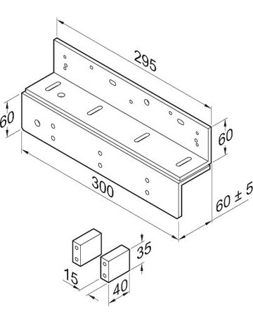 Bild OT-Montageset, für Haltemagnet, 828-6, Stahl, DIN Links-Rechts, stahl verzinkt - effeff-1