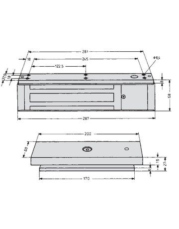 Bild OT-Flächenhaftmagnet, elektrisch, 828, Aluminium, 5000N, natur eloxiert - effeff-1