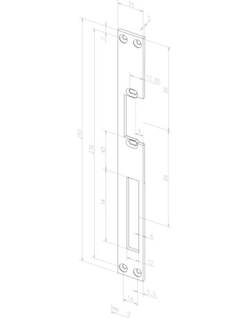 Bild Türrahmen -FH-Türöffner 142USR, mit Flachschließblech, 12-24V AC/DC - effeff-2