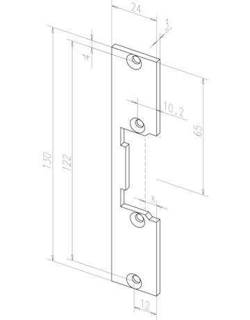 Bild Fluchttüröffner 332.80F, mit Flachschließblech, 24x130mm, 12V DC - effeff-2