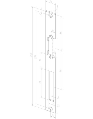 Bild Flachschließblech 509ZBS033 24x8x330 ktg,verchromt - effeff-1