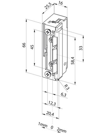 Bild FH-Türöffner, ohne Schließblech 118F.14, 22-42V AC/DC, DIN Links-Rechts - effeff-1