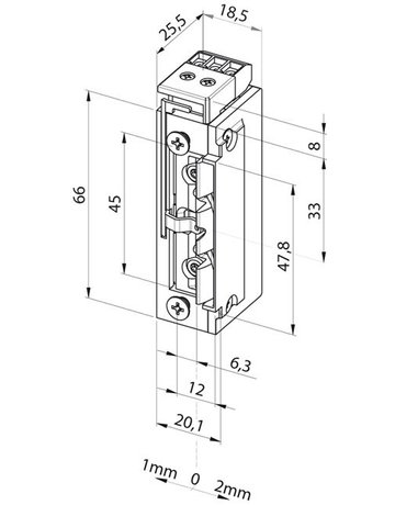Bild FH-Türöffner, ohne Schließblech 118F.23, 10-24V AC/DC, DIN Links-Rechts - effeff-1