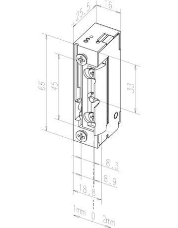 Bild Türrahmen -Glastüröffner 914U, mit Flachschließblech, staubgrau, 12-24V AC/DC - effeff-3
