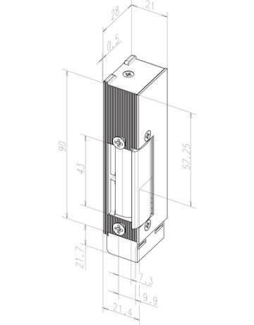 Bild FH-Türöffner, ohne Schließblech 142UF, 12-24V AC/DC, DIN Links - effeff-1