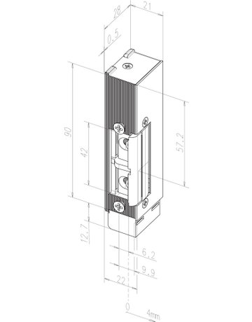 Bild FH-Türöffner, ohne Schließblech 142UR, 12-24V AC/DC, DIN Links - effeff-1
