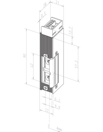 Bild FH-Türöffner, ohne Schließblech 142USR, 12-24V AC/DC, DIN Links - effeff-1