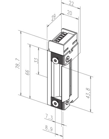 Bild FH-Türöffner, ohne Schließblech 143RF, 12-24V AC/DC, DIN Links - effeff-1