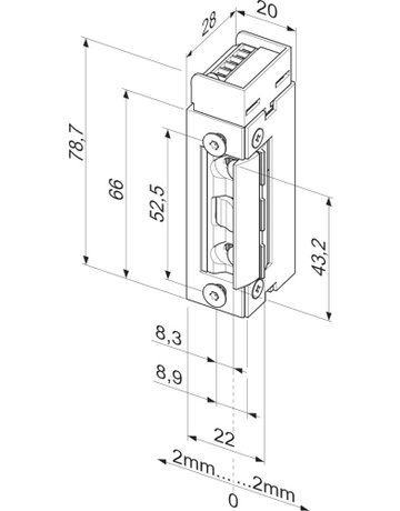 Bild FH-Türöffner, ohne Schließblech 143R, 12-24V AC/DC, DIN Links - effeff-1