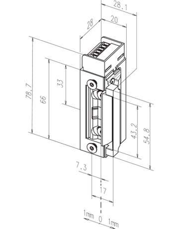 Bild FH-Türöffner, ohne Schließblech 143.10, 12-24V AC/DC, DIN Links - effeff-1