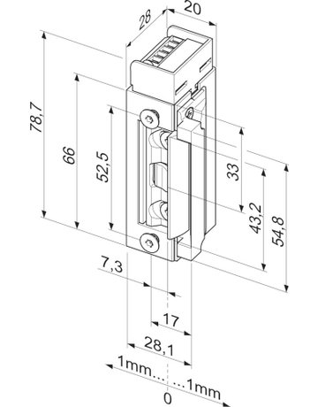 Bild FH-Türöffner, ohne Schließblech 143.20, 12-24V AC/DC, DIN Links - effeff-1