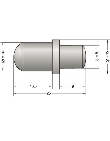 Bild OT-Aufdruckbolzen, 1021, für Türöffner, Ø 12mm, H 25mm - effeff-1