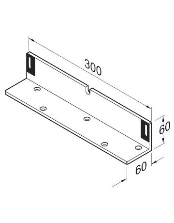 Bild OT-Montagewinkel, für Flächenhaftmagnet, 827-7, Stahl, DL-R, silber beschichtet - effeff-1