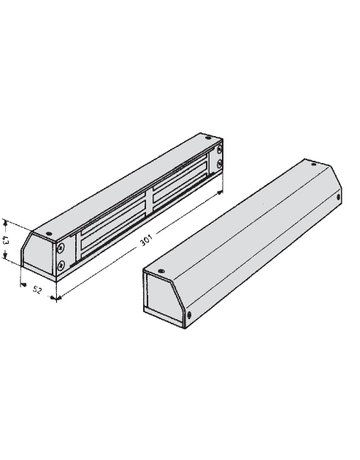 Bild OT-Haftmagnet, elektrisch, 827-AP, Stahl, 2500N, grauweiß beschichtet - effeff-1