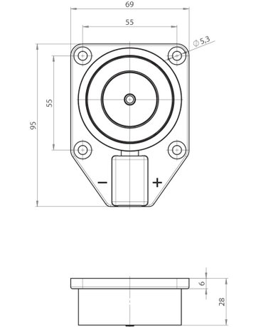 Bild OT-Haftmagnet, elektrisch, 830-8A, Aluminium, 800N, schwarz beschichtet - effeff-1