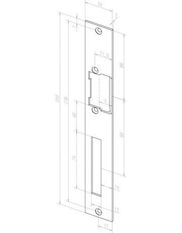 Bild FH-Türöffner, ohne Schließblech 142UF, 12-24V AC/DC, DIN Links - effeff-2