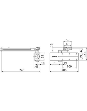 Bild Türschließer DC 140 EN 2-5,o. Gestänge,RAL 8014 - effeff-2