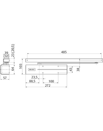 Bild Türschließer DC 500 EN 1-4,o. Gleitschiene,edelstahl - effeff-2