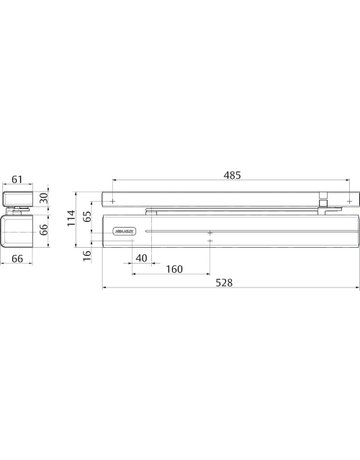 Bild Türschließer DC 700G-CM EN 3-6,o. Gestänge,silberfarbig - effeff-2