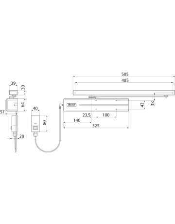 Bild Türschließer DC 700FM EN 3-6,Freilauffunktion,edelstahl,24V - effeff-2