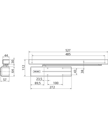 Bild Gleitschiene DC700G-E DCG-10-21N RAL 9016 - effeff-2