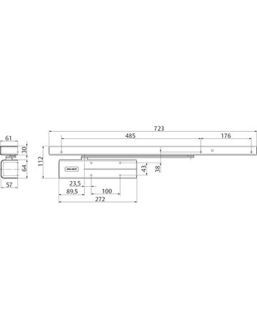 Bild Gleitschiene DC700G-S DCG-10-31N RAL 9016 - effeff-2