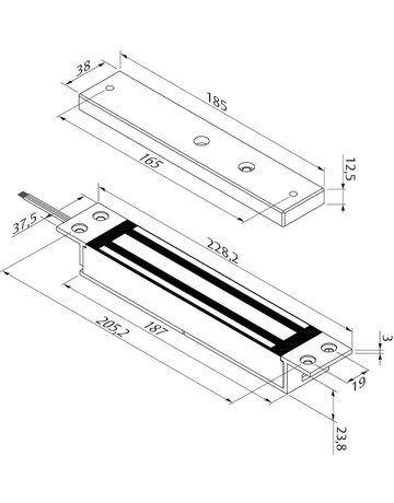Bild MINI MAGNET 600LBS ALU / SENSOR / EINBAUMONTAGE 12V-24V GS - effeff-1