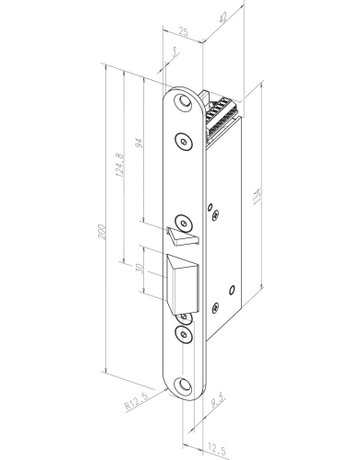 Bild Türrahmen -Pendeltüröffner 351U80, mit Gegenstück, 24V DC - effeff-1