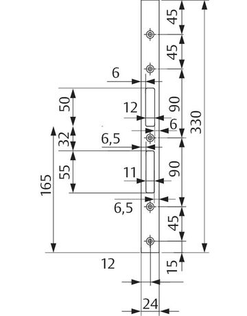 effeff Flachschließblech 509ZBS033,24x330 ktg, edelstahl