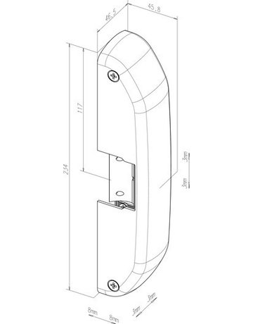 Bild Türrahmen -Aufschraubtüröffner, Multifix A06, 142U400, mit Gehäuse, 12-24V, DC - effeff-1