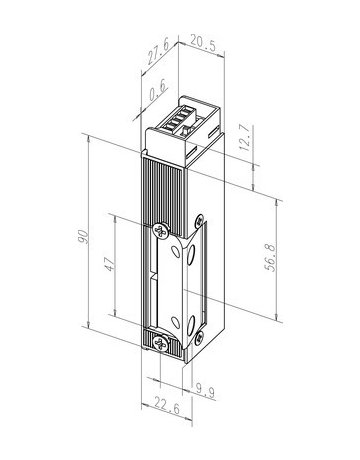 Bild Türrahmen -Aufschraubtüröffner, Multifix A06, 24U400, mit Gehäuse, 12-24V, DC - effeff-1