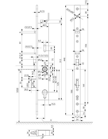 Bild Einfachverriegelung komplett 809NE DM 55 PZ - effeff-1