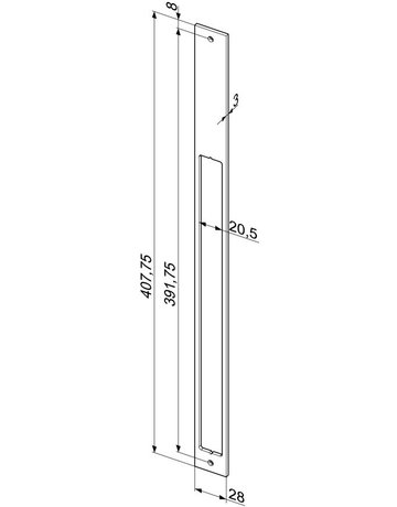 Bild OT-Renovierungsdistanzblech, MEDIATOR® Z65-36A35, für Türöffür, B 28mm, ktg, Edelstahl - effeff-1
