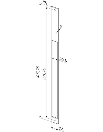 Bild OT-Renovierungsdistanzblech, MEDIATOR® Z65-34A35, für Türöffür, B 24mm, ktg, Edelstahl - effeff-1