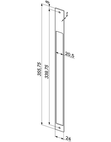 Bild OT-Distanzblech, MEDIATOR® Z65-31B35, für Türöffner, B 24mm, kantig, Edelstahl - effeff-1