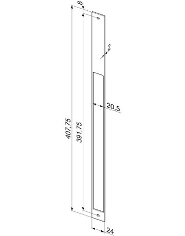 Bild OT-Renovierungsdistanzblech, MEDIATOR® Z65-34B35, für Türöffür, B 24mm, ktg, Edelstahl - effeff-1