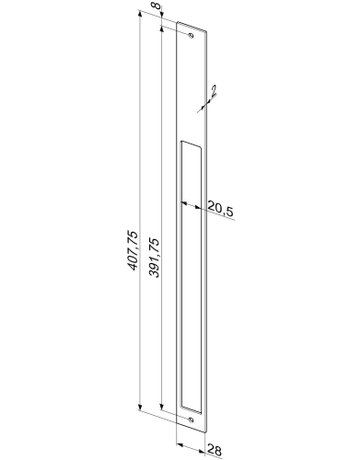 Bild OT-Renovierungsdistanzblech, MEDIATOR® Z65-36B35, für Türöffür, B 28mm, ktg, Edelstahl - effeff-1