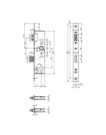 Bild Pendeltürschloss OneSystem N1510 PZ92/8, D30,F24x270ktg,ER - effeff-1
